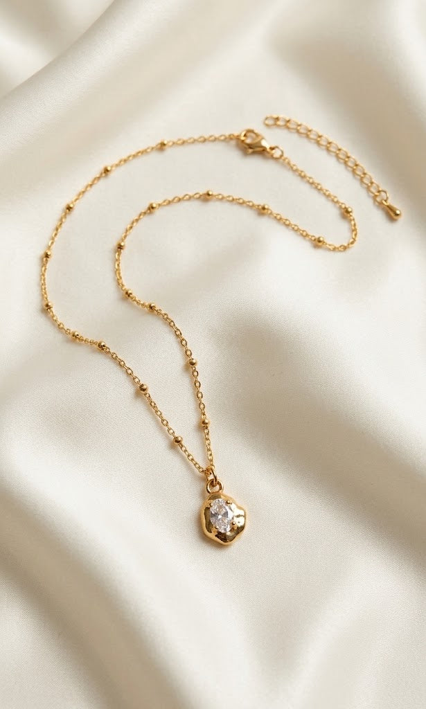 Lune Crystal Nugget Necklace