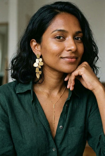 Rose Leaf Chandelier Earrings