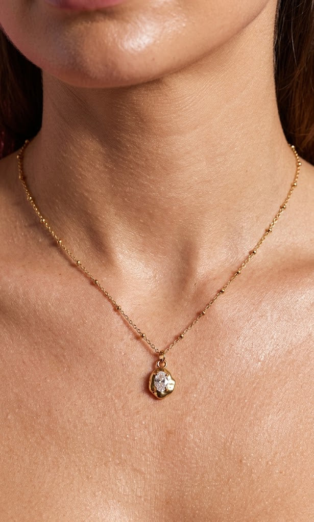 Lune Crystal Nugget Necklace