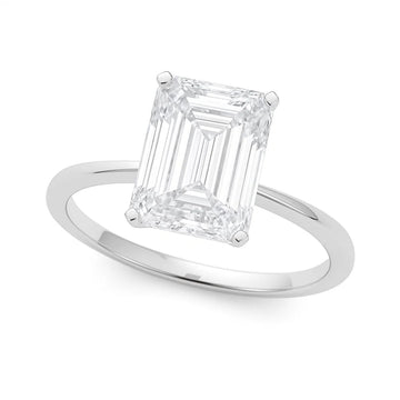 5 Carat Radiant Lab Grown IGI G/VS1 Diamond Solitaire Ring in 14K White Gold