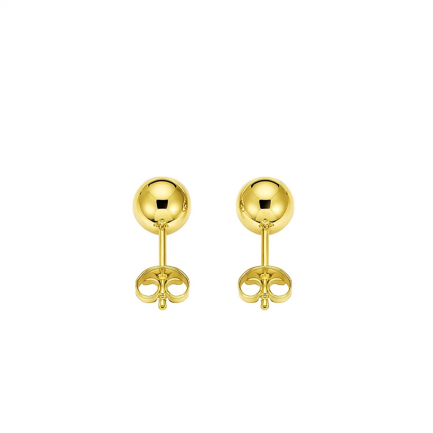14k Yellow Gold Polished Round Stud Earrings(3mm) for Women | Yene Store