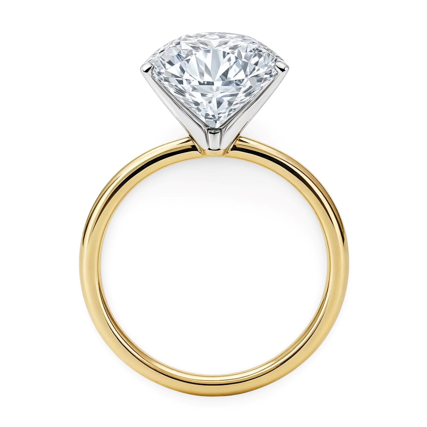 5 Carat Round Lab Grown IGI G/VS1 Diamond Solitaire Ring in 10K Yellow Gold for Women | Yene Store