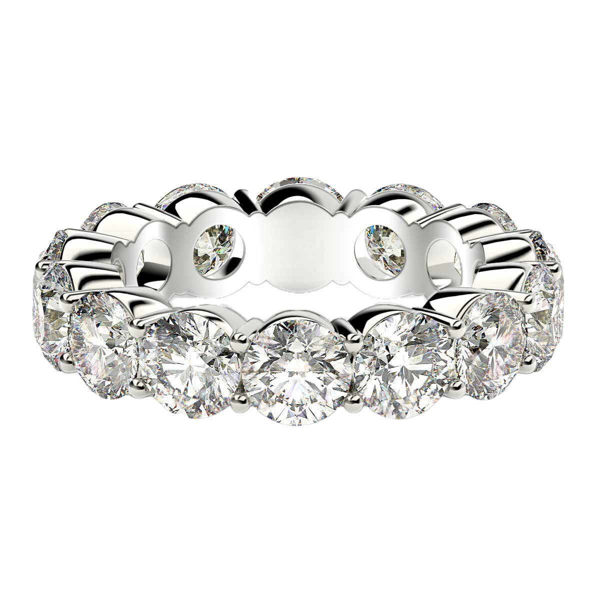 Round Cut Lab Grown Diamond Eternity Ring in 14k White Gold (6 cttw FG/VS2) for Women | Yene Store