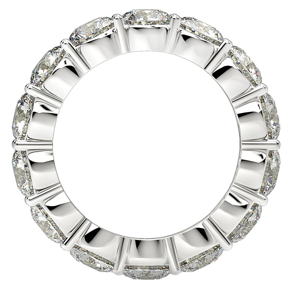 Round Cut Lab Grown Diamond Eternity Ring in 14k White Gold (6 cttw FG/VS2) for Women | Yene Store