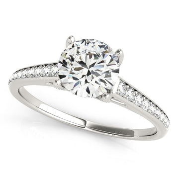 14k White Gold Diamond Engagement Ring With Cathedral Design (1 1/3 cttw) for Women | Yene Store