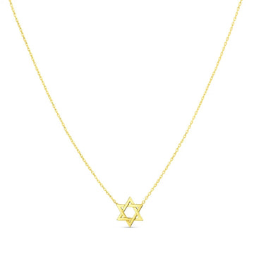 14k Yellow Gold Star of David Necklace for Women | Yene Store