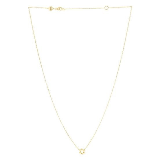 14k Yellow Gold Star of David Necklace for Women | Yene Store