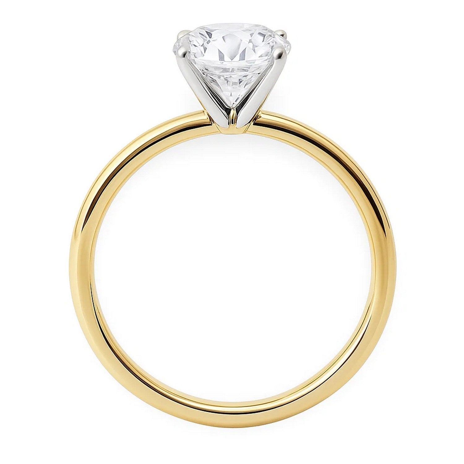 3 Carat Round Lab Grown IGI G/VS1 Diamond Solitaire Ring in 14K Yellow Gold