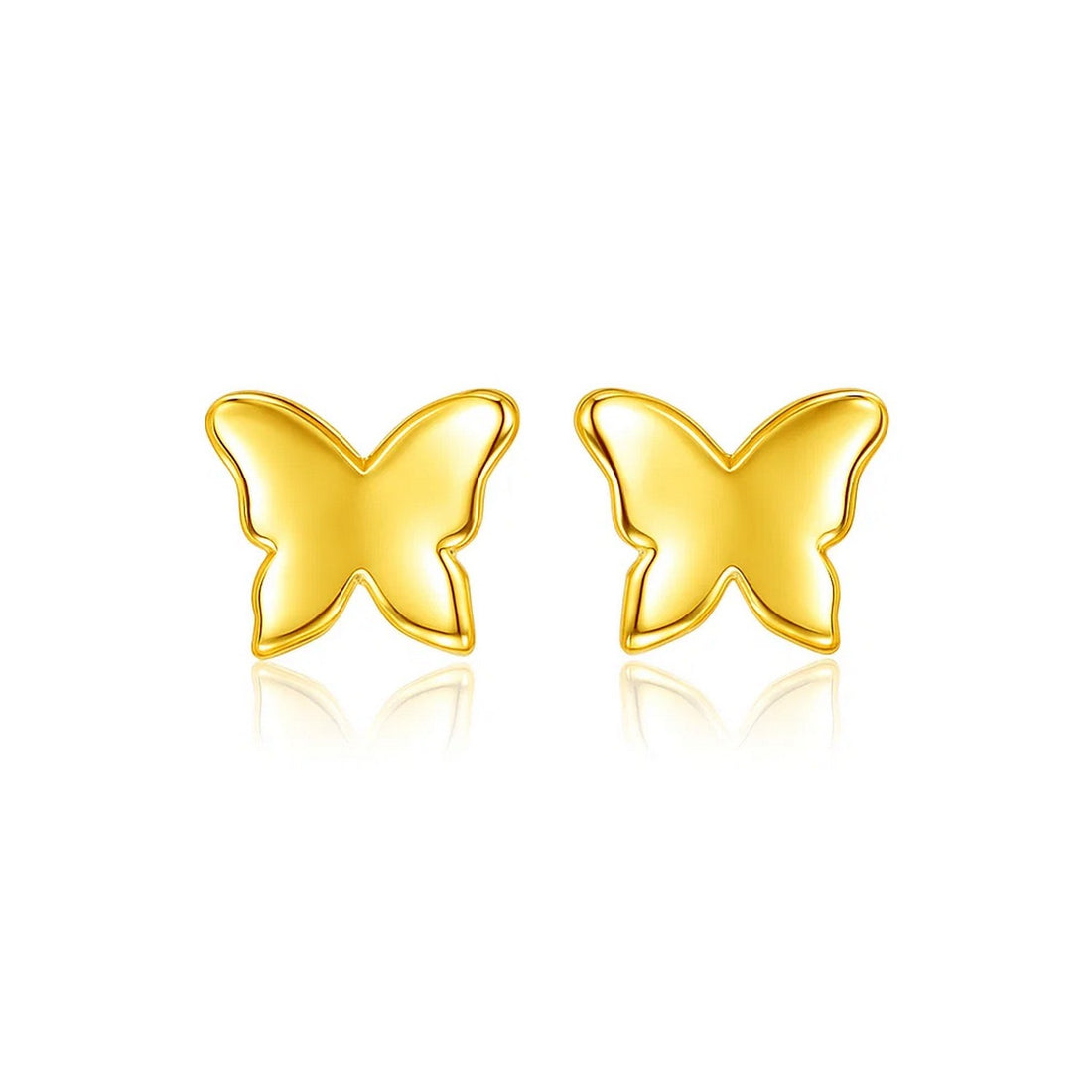 14k Yellow Gold Polished Butterfly Earrings for Women | Yene store

