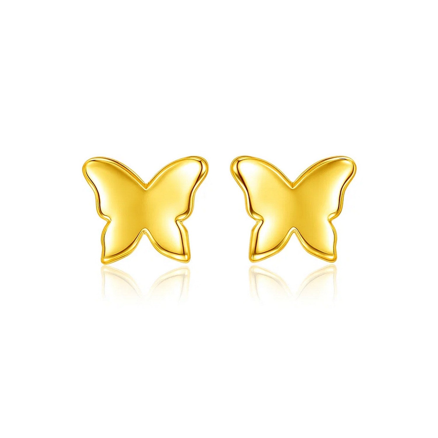 14k Yellow Gold Polished Butterfly Earrings for Women | Yene store
