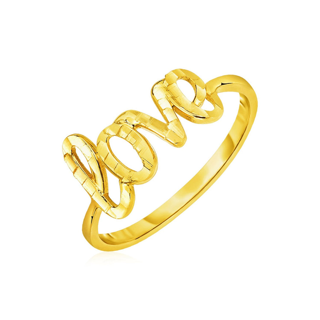 14k Yellow Gold Ring with Love for Women | Yene Store