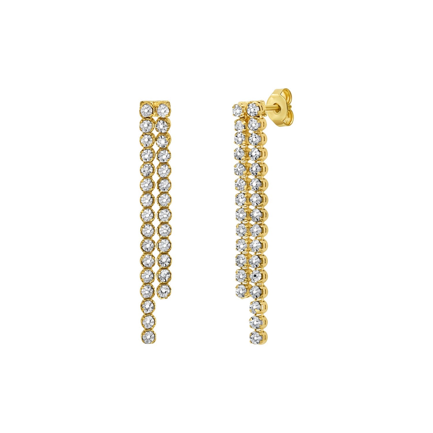 14K Two Tone Gold Diamon Oro Cascade Drop Earrings for Women | Yene Store
