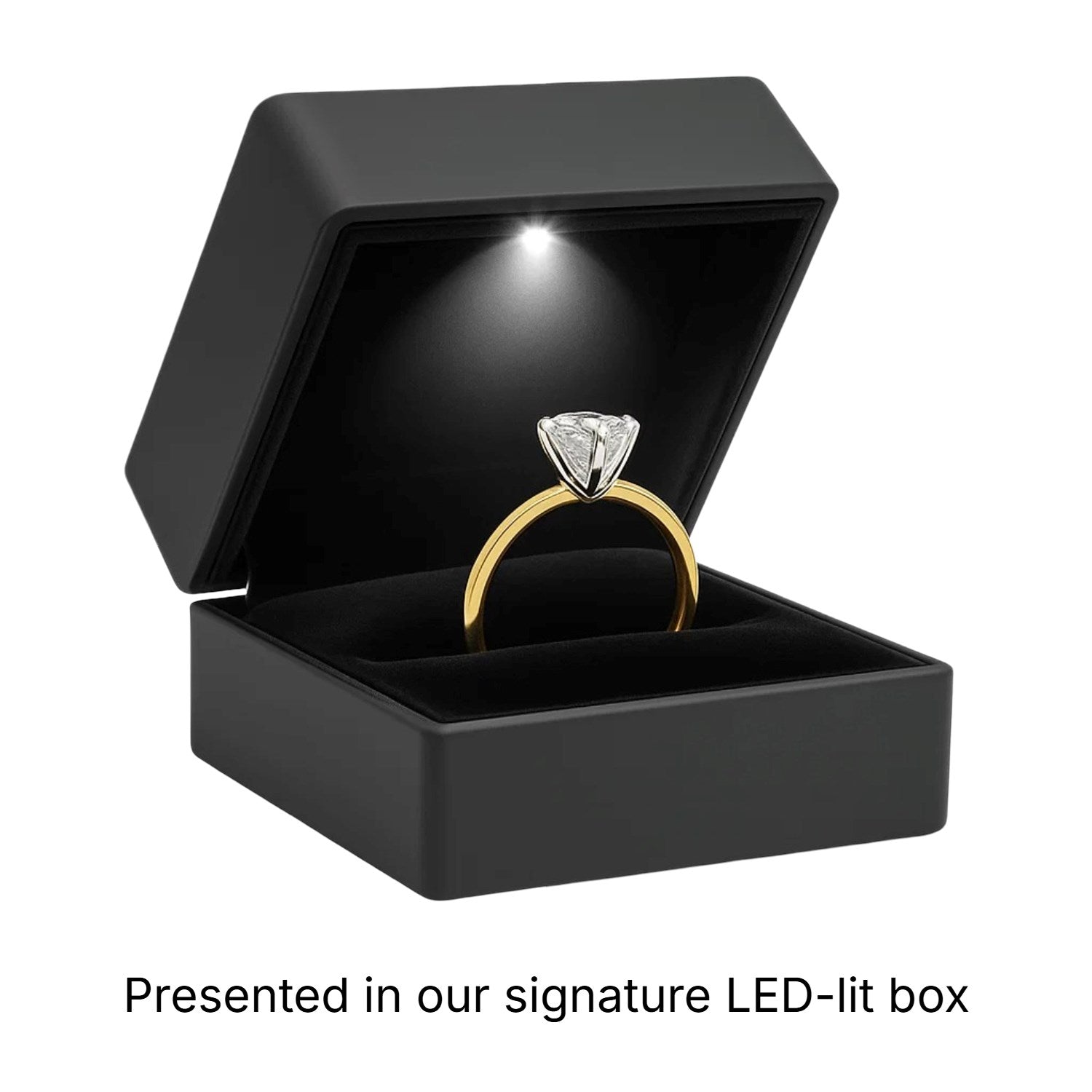 2 Carat Princess Lab Grown IGI G/VS1 Diamond Solitaire Ring in 14K Yellow Gold