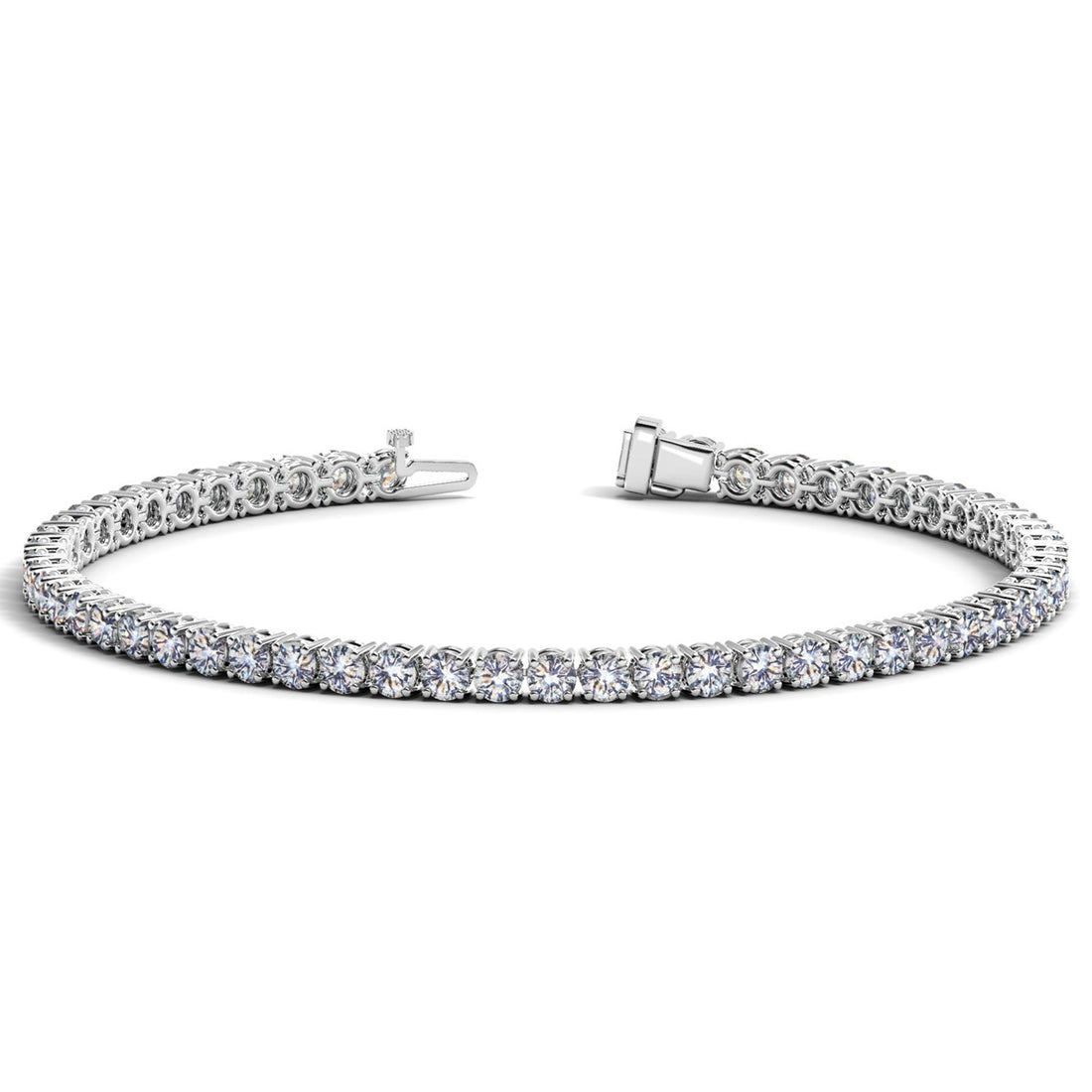 Lab Grown Round Diamond Tennis Bracelet in 14k White Gold (7 cctw F/G VS2/SI1) for Women | Yenestore 