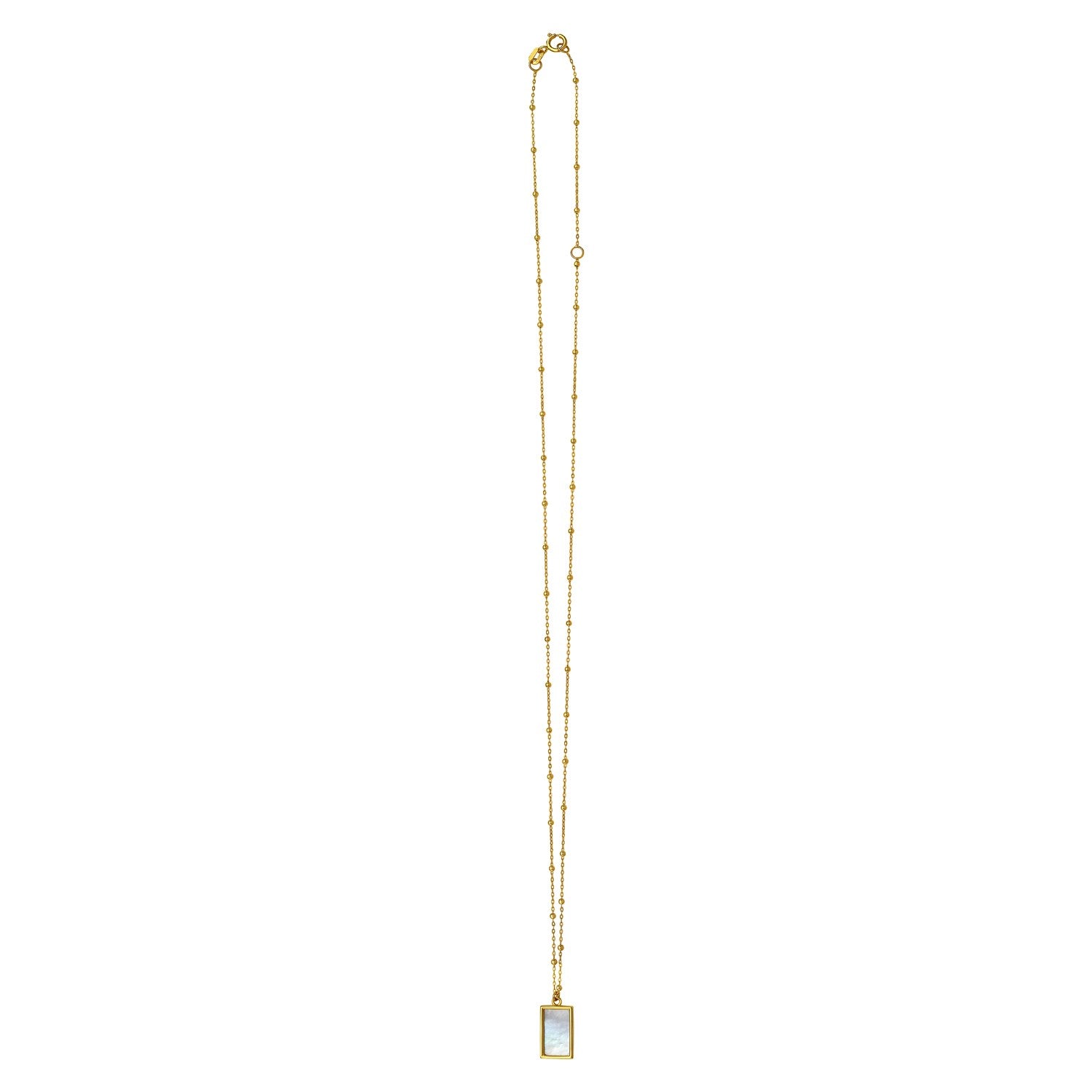 MOP Geometric Gem Rectangle Necklace in 14K Yellow Gold For Women |  Yene store