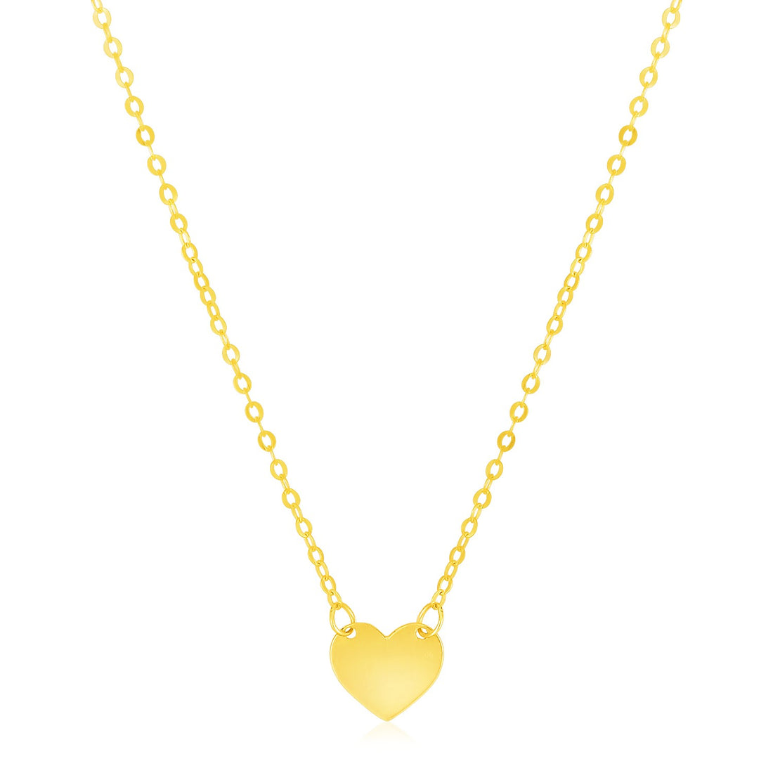 14k Yellow Gold Polished Mini Heart Necklace for Women | Yene Store