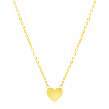 14k Yellow Gold Polished Mini Heart Necklace for Women | Yene Store