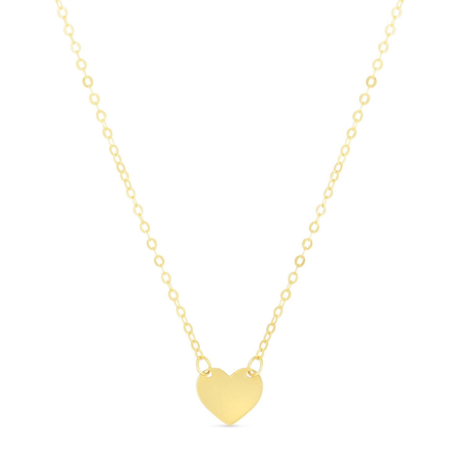 14k Yellow Gold Polished Mini Heart Necklace for Women | Yene Store