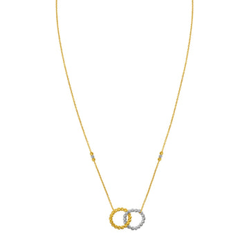 14K Two Tone Gold Interlocking Circle Necklace for Women | Yene Store