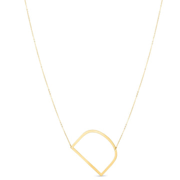 14K Yellow Gold Yours Truly Large Initial D Necklace for Women | Yene store