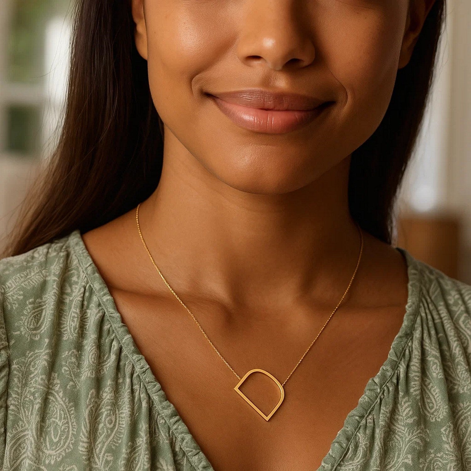14K Yellow Gold Yours Truly Large Initial D Necklace for Women | Yene store