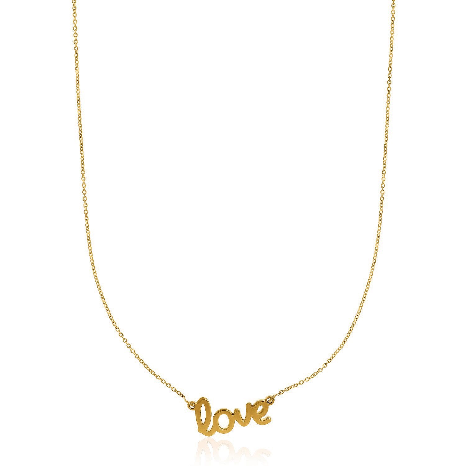 14k Yellow Gold Script LOVE Necklace for Women | Yene store