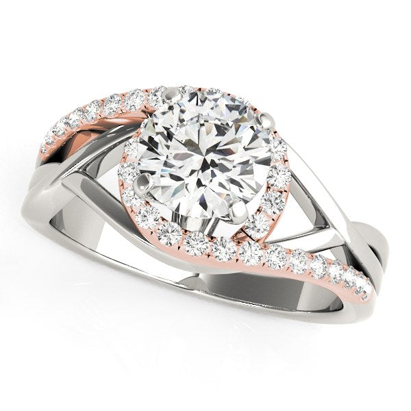14k White And Rose Gold Bypass Diamond Engagement Ring (1 1/4 cttw) for Women | Yene store