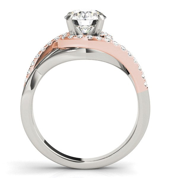 14k White And Rose Gold Bypass Diamond Engagement Ring (1 1/4 cttw) for Women | Yene store