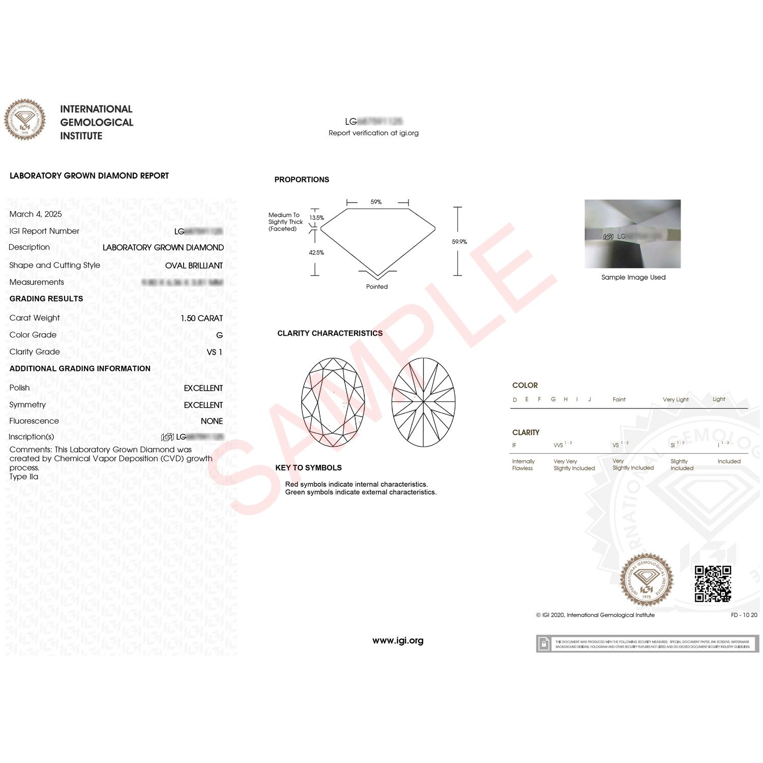 1 1/2 Carat Oval Lab Grown IGI G/VS1 Diamond Solitaire Ring in 14K White Gold