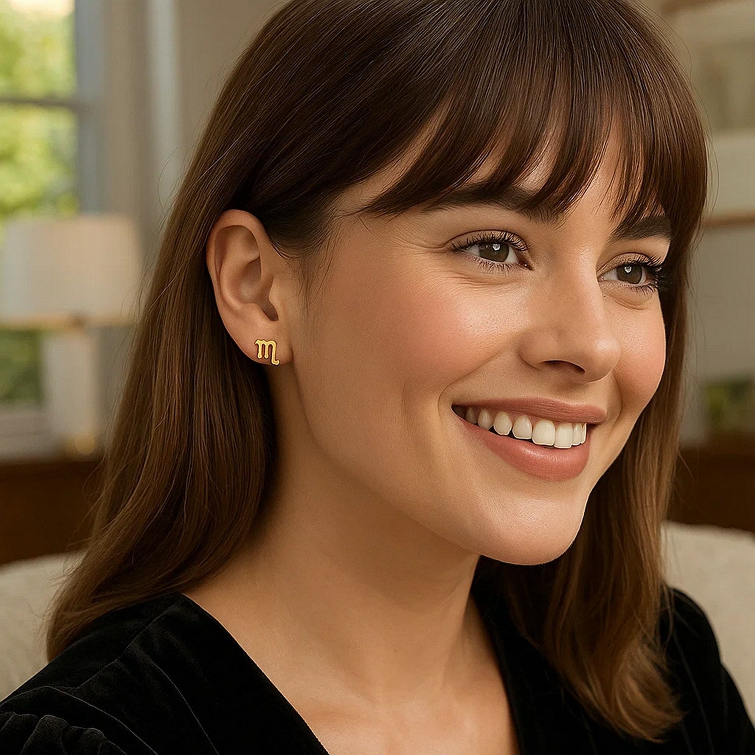 14k Yellow Gold Scorpio Stud Earrings for Women | Yene Store