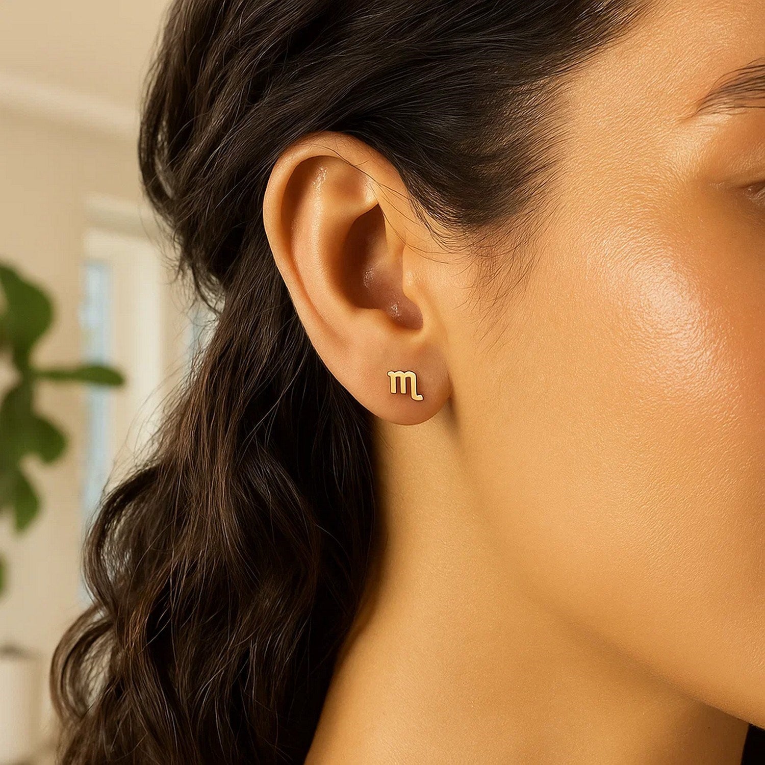 14k Yellow Gold Scorpio Stud Earrings for Women | Yene Store