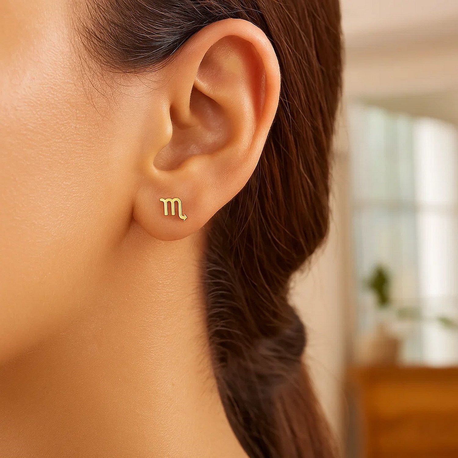 14k Yellow Gold Scorpio Stud Earrings for Women | Yene Store