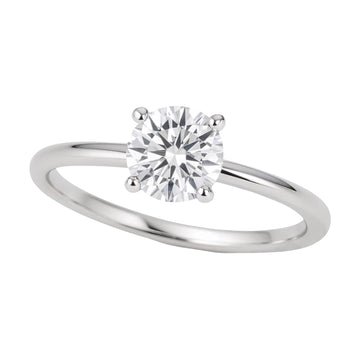 3/4 Carat Round Lab Grown IGI G/VS1 Diamond Solitaire Ring in 14K White Gold