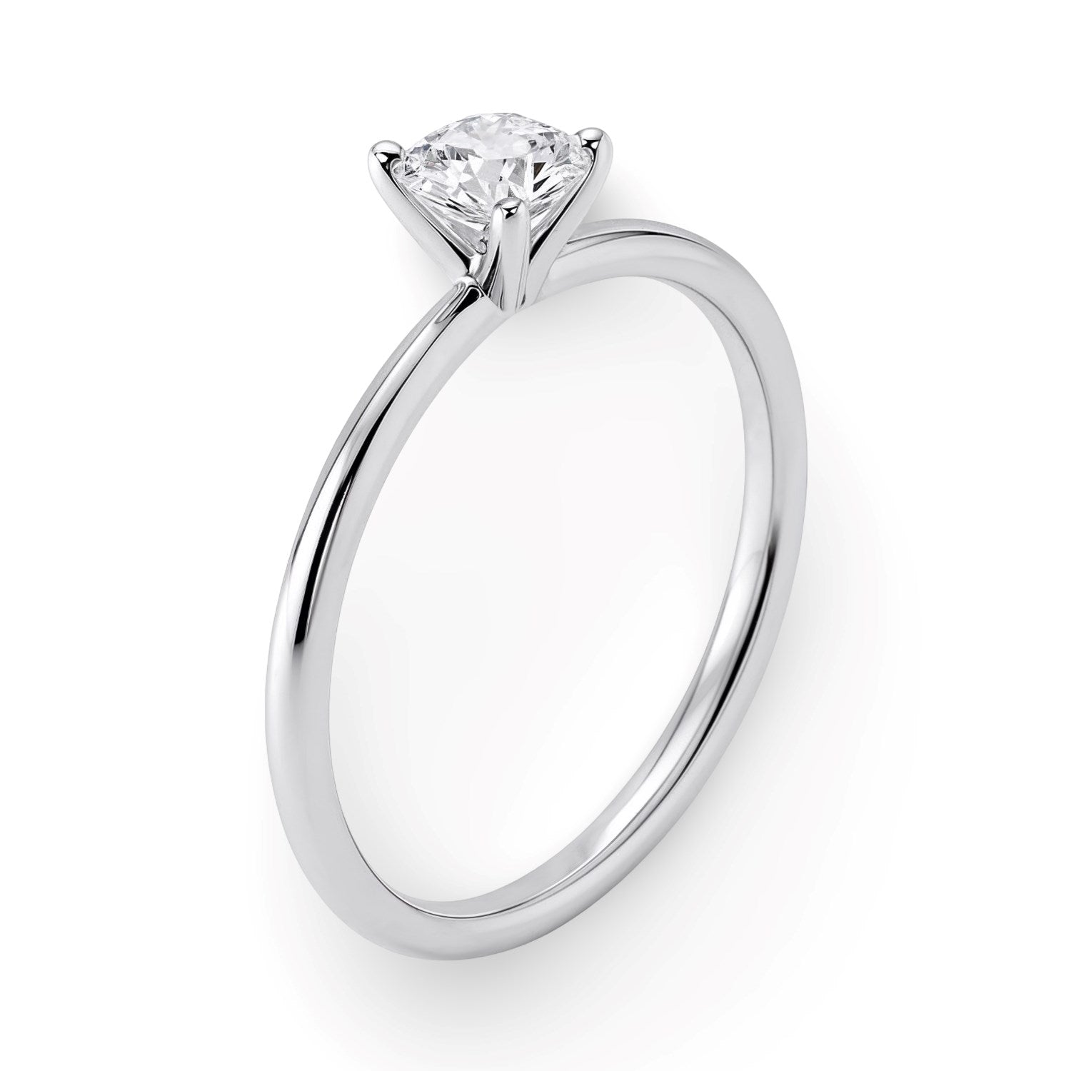 3/4 Carat Round Lab Grown IGI G/VS1 Diamond Solitaire Ring in 14K White Gold