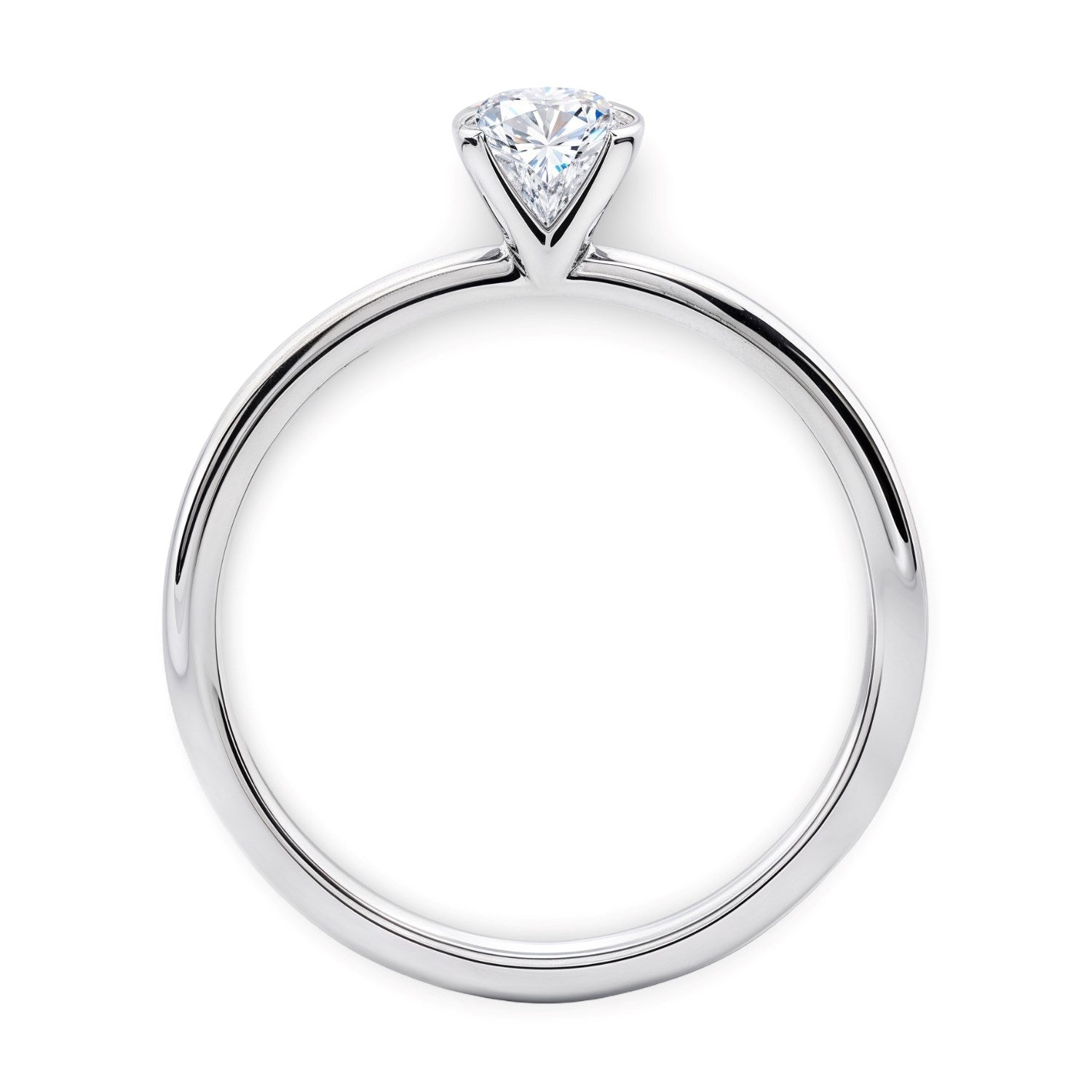 3/4 Carat Round Lab Grown IGI G/VS1 Diamond Solitaire Ring in 14K White Gold