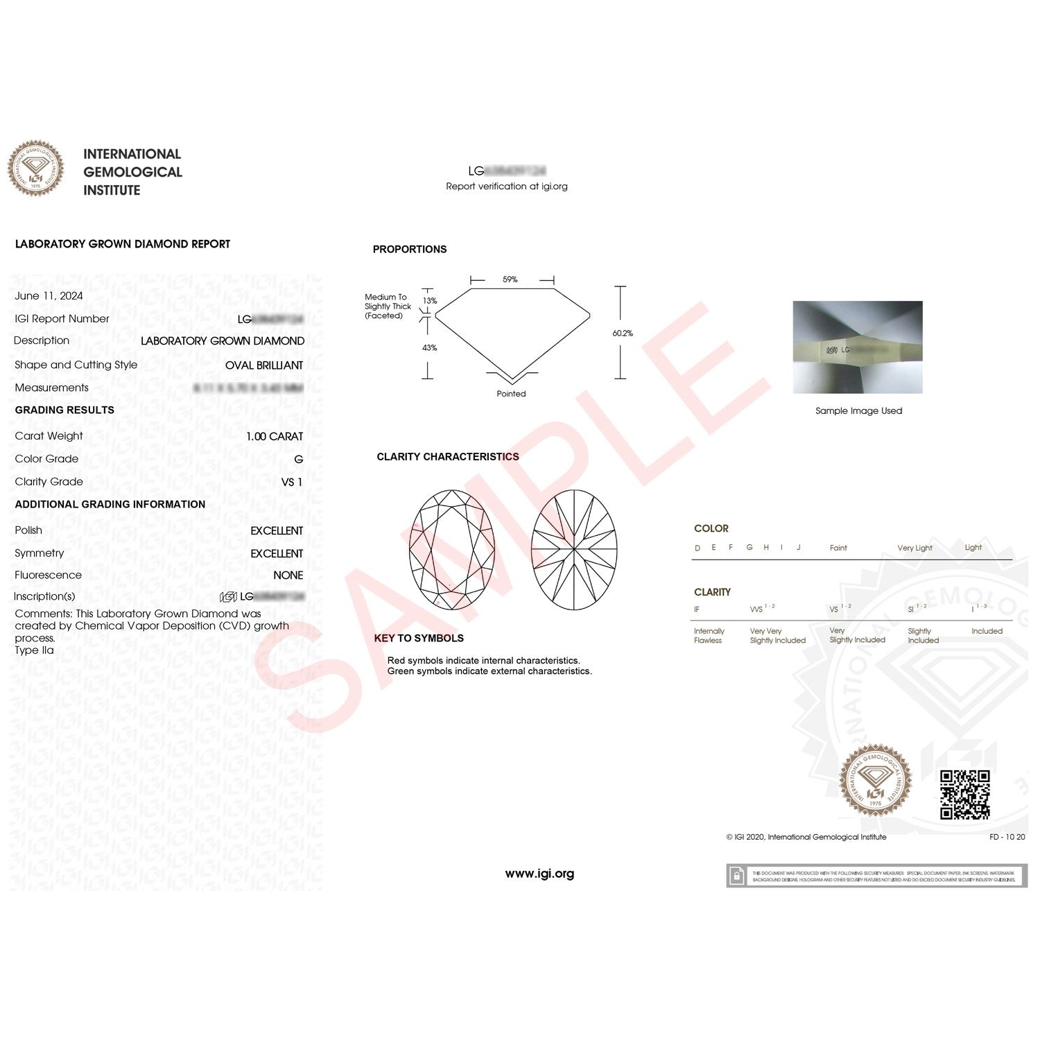 1 Carat Oval Lab Grown IGI G/VS1 Diamond Solitaire Ring in 14K White Gold