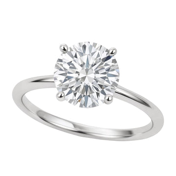 2 Carat Round Lab Grown IGI G/VS1 Diamond Solitaire Ring in 14K White Gold