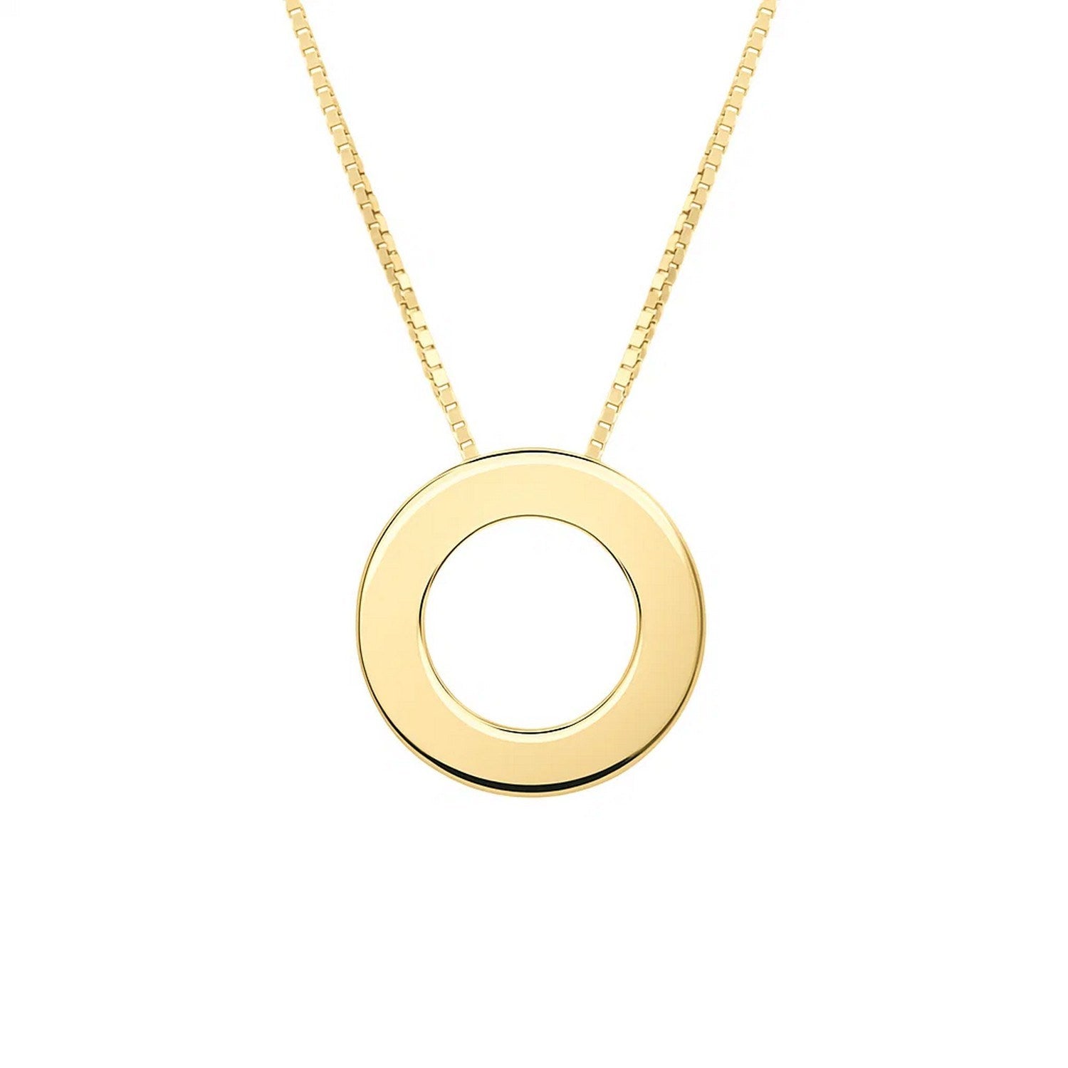 14K Yellow Gold Yours Truly Block Letter Initial O Necklace for Women | Yene Store
