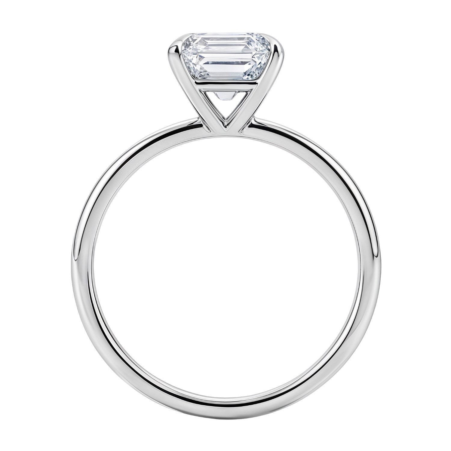 2 Carat Emerald Lab Grown IGI G/VS1 Diamond Solitaire Ring in 14K White Gold