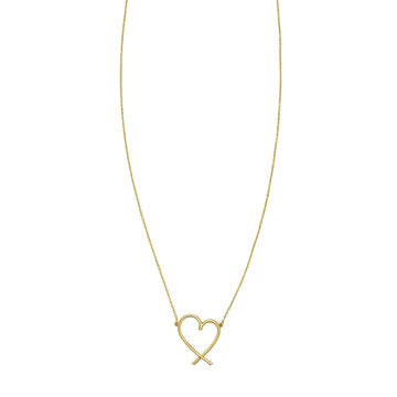 14K Yellow Gold Delicate Heart Necklace