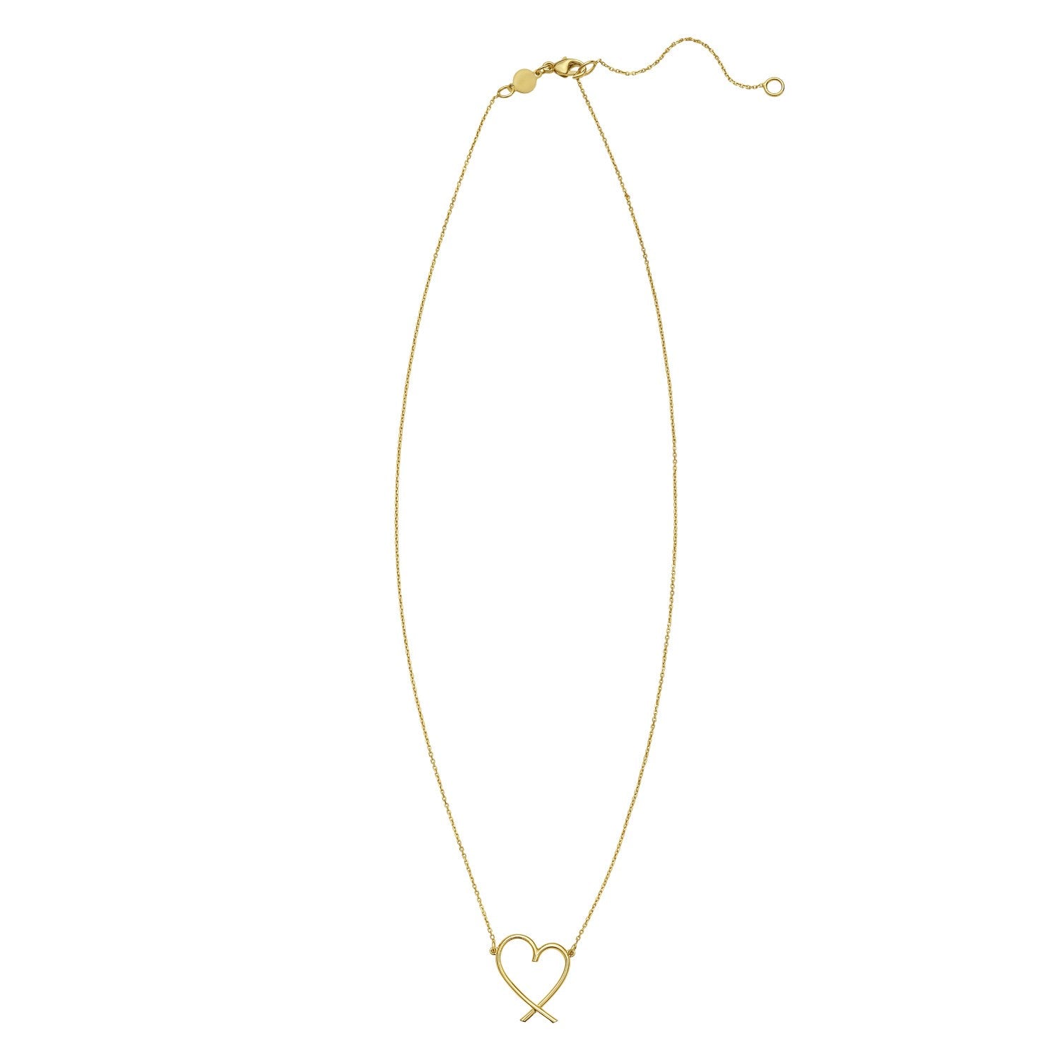 14K Yellow Gold Delicate Heart Necklace