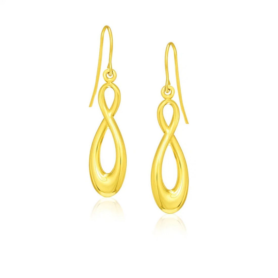 14k Yellow Gold Polished Earrings in Infinity Design for Women | Yene Store 