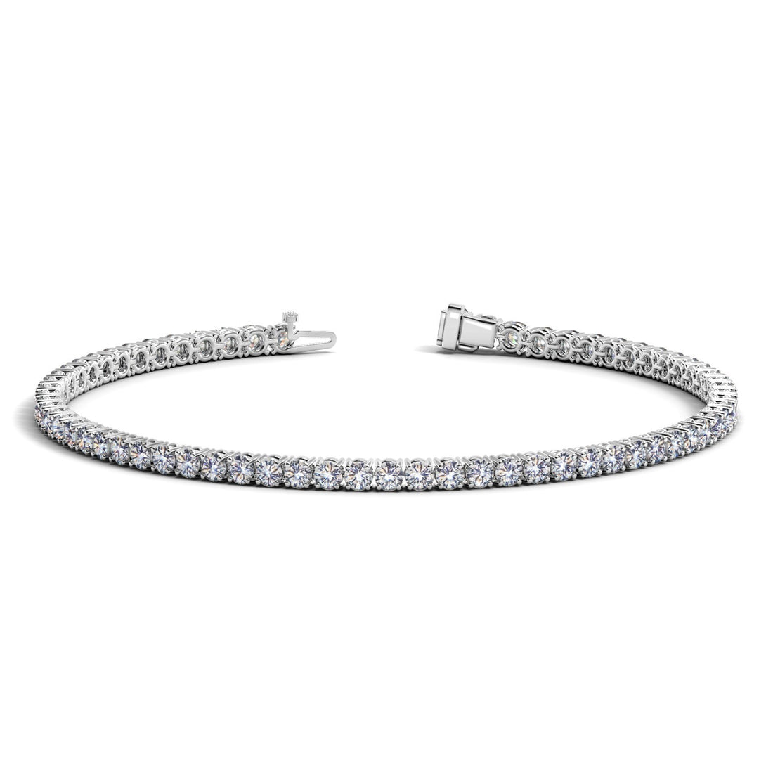 Lab Grown Round Diamond Tennis Bracelet in 14k White Gold (3 cctw F/G VS2/SI1) for Women | Yenestore 
