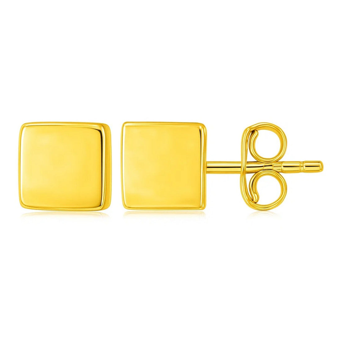 14k Yellow Gold Polished Cube Post Earrings for Women | Yene Store
