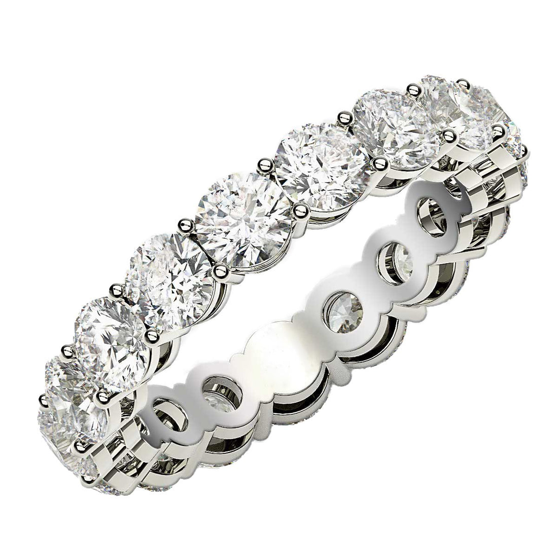 Round Cut Lab Grown Diamond Eternity Ring in 14k White Gold (3 cttw FG/VS2)
for Women | Yenestore 