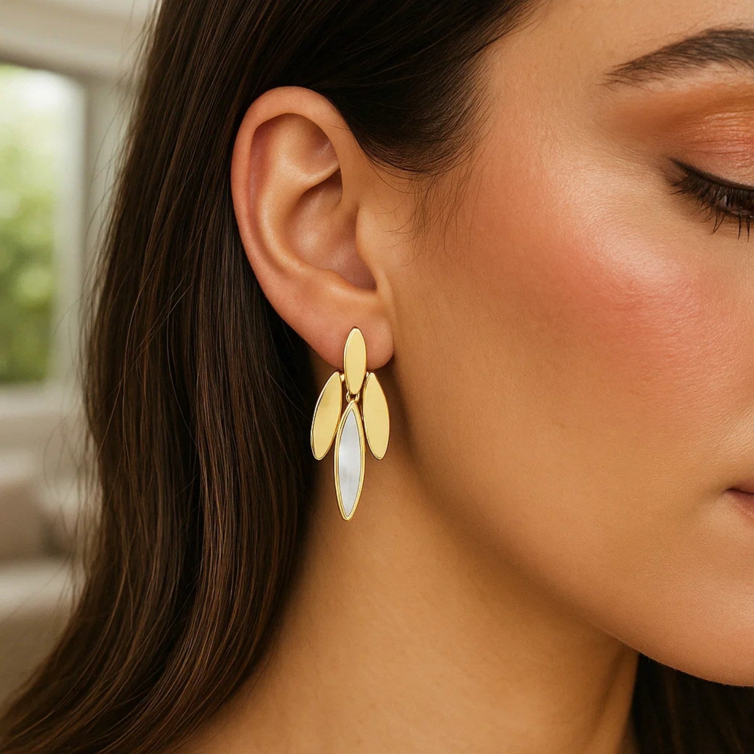 14K Yellow Gold La Grand Dame Earrings for Women | Yene Store