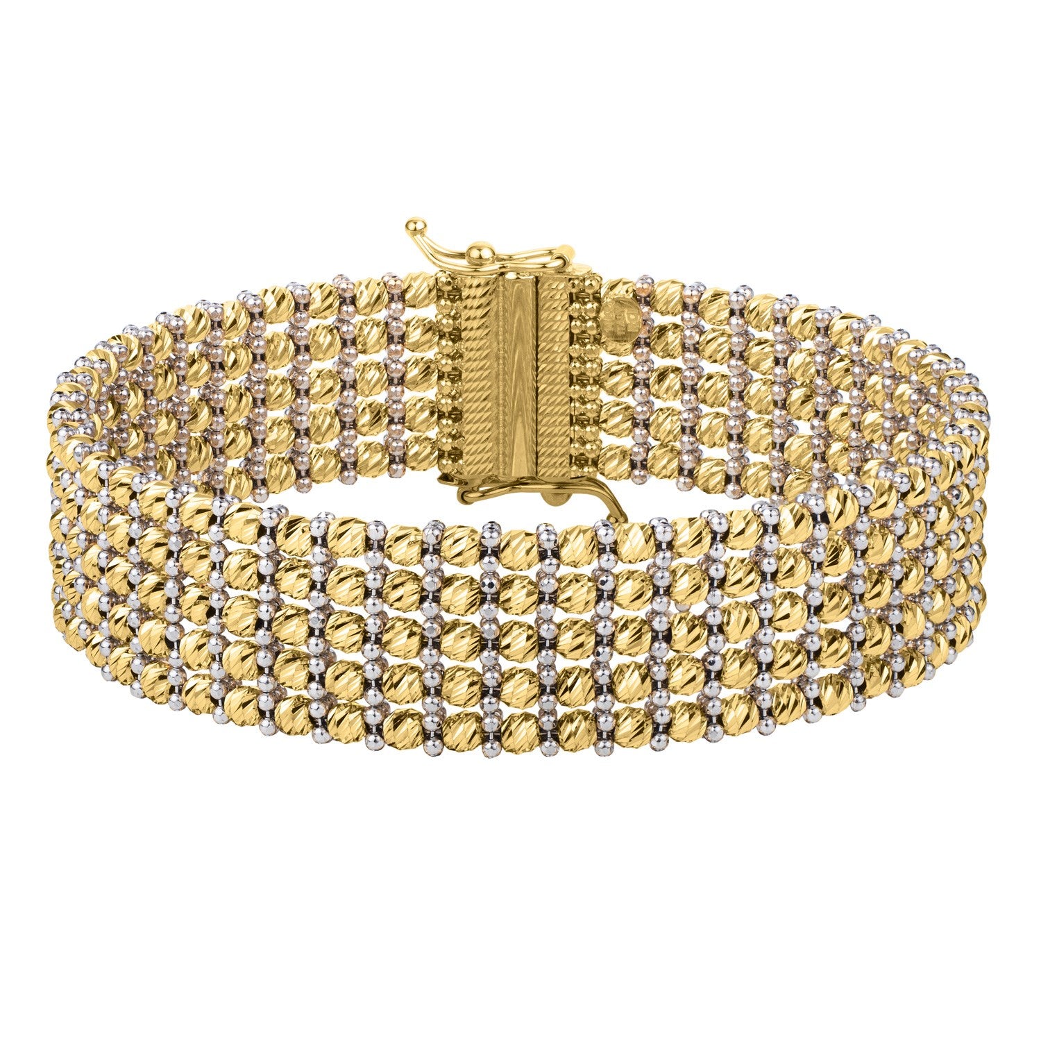 Medium Red Carpet Bracelet in 14K Two Tone Gold (14.10 mm)