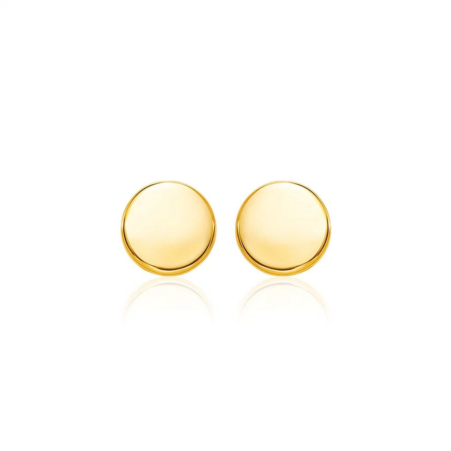 14k Yellow Gold Polished Round Post Earrings(5.5mm)