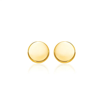 14k Yellow Gold Polished Round Post Earrings(5.5mm)