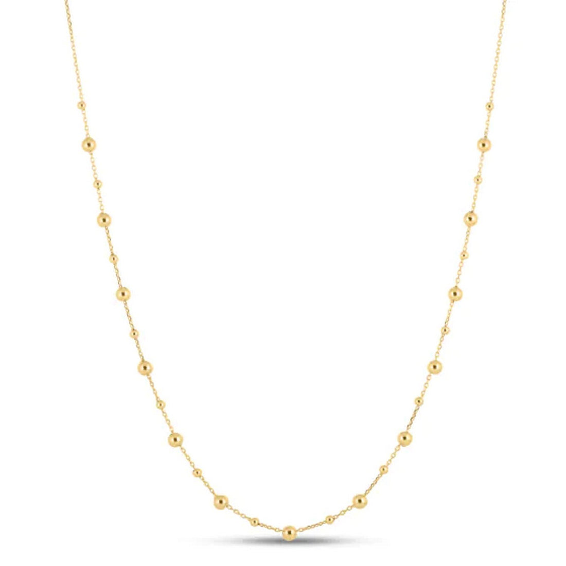 14k Yellow Gold Bead Necklace for Women | Yene Store